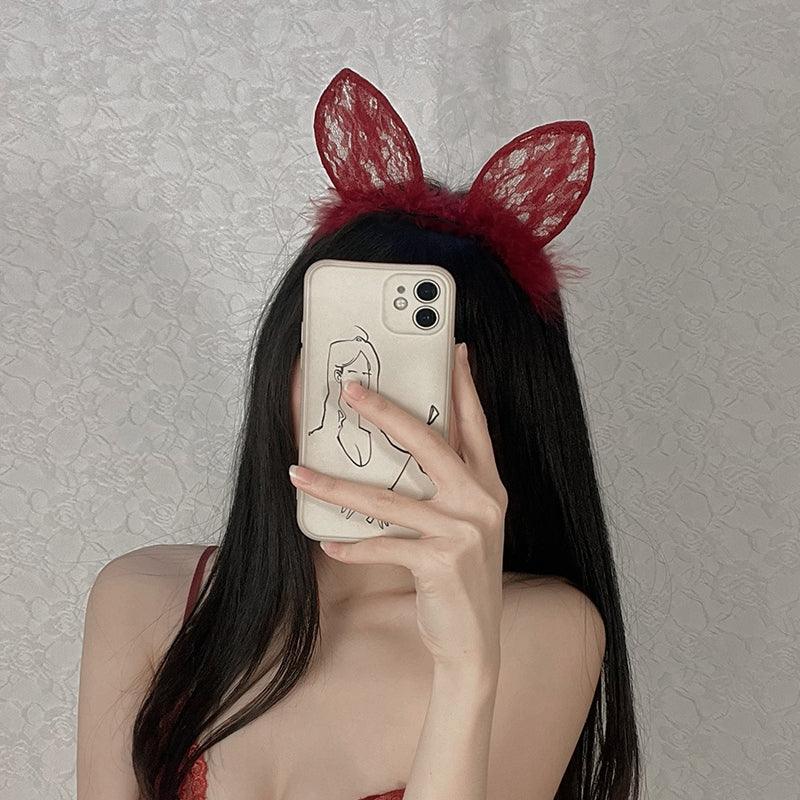 Cute Lace Short Cat Ears Headband - La Lune