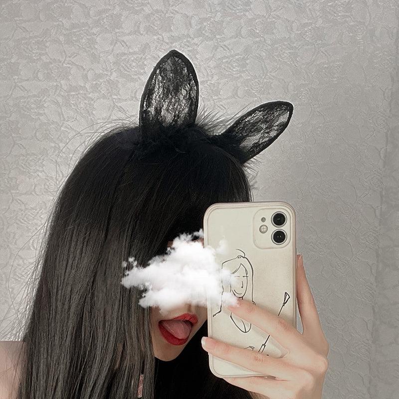 Cute Lace Short Cat Ears Headband - La Lune