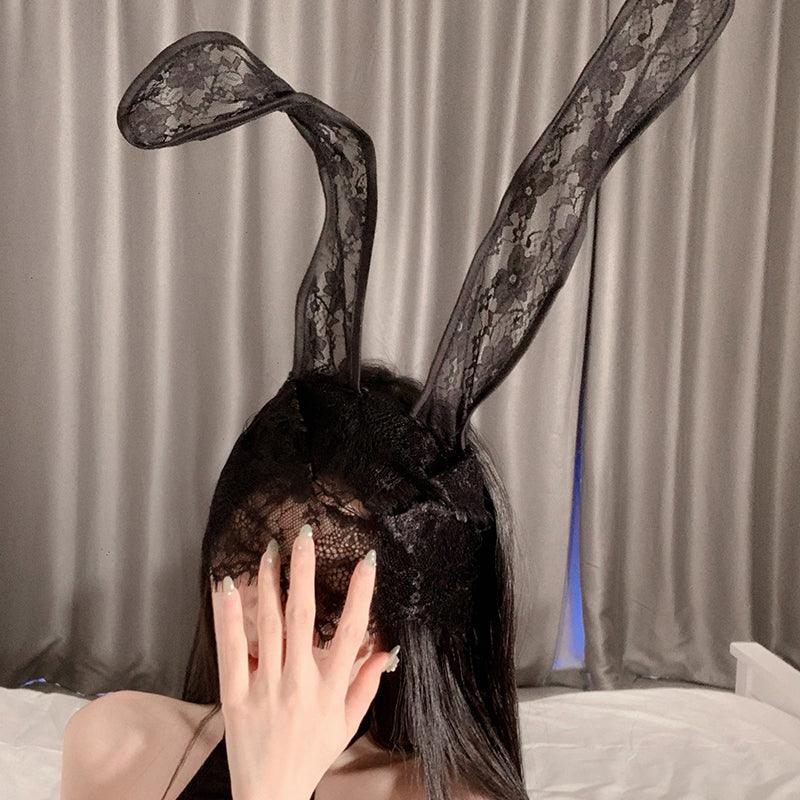 Sexy Lace Long Cat Ears Headband - La Lune